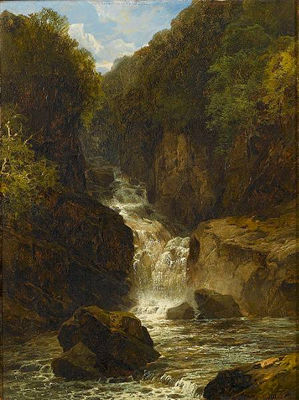 A waterfall
