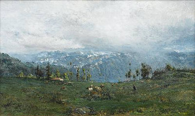 Mountain landscape with Lake Geneva in the foreground by Ivan Pavlovitch Pochitonov - Auction record, sale price, and art valuation. Compare with similar artists and explore comparable artworks.