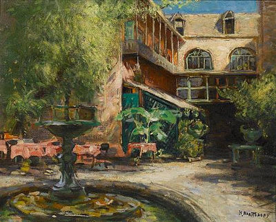 By the fountain
