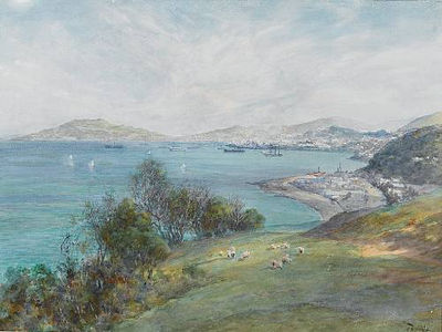 View over Wellington Harbour, New Zealand