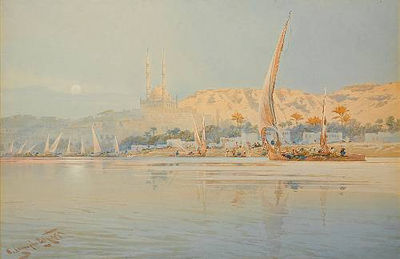 Sample artwork by Augustus Osborne Lamplough (1877 - 1930), known for landscape painting, egypt - View similar artists and auction records