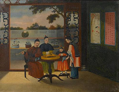 A set of four Chinese domestic scenes (a group of four) by Youqua - Auction record, sale price, and art valuation. Compare with similar artists and explore comparable artworks.