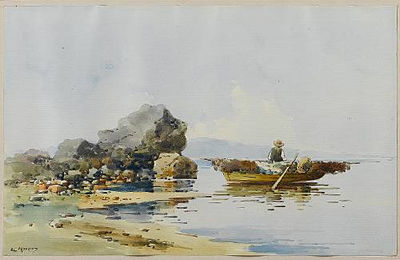 A) The fisherman b) Coastal view (a pair)