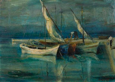 Little harbour by Andreas Krystallis - Auction record, sale price, and art valuation. Compare with similar artists and explore comparable artworks.