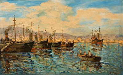 Sample artwork by Vyron Mangos (1924 - 2004), known for paintings - View similar artists and auction records