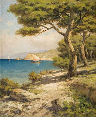 Beach view by Constantinos Romanidis - Auction record, sale price, and art valuation. Compare with similar artists and explore comparable artworks.
