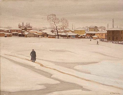 Snow-clad village