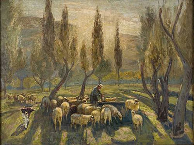 Shepherd with flock by Hector Doukas - Auction record, sale price, and art valuation. Compare with similar artists and explore comparable artworks.