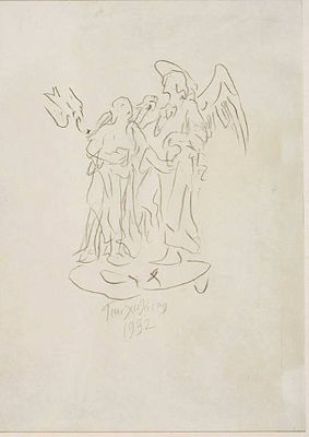 Composition with angels (recto); Two figures (verso)