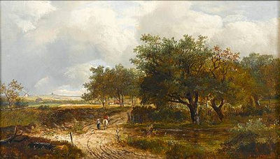 Sample artwork by Joseph Thors (c.1835 - 1900), known for rural landscape and figure painting - View similar artists and auction records