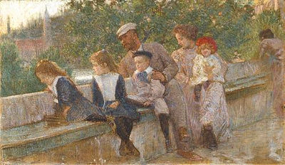 The artist with his family at Cavtat by Vlaho Vlacho Bukovac - Auction record, sale price, and art valuation. Compare with similar artists and explore comparable artworks.