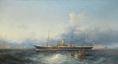 H.M.S. 'Surprise' off Valletta