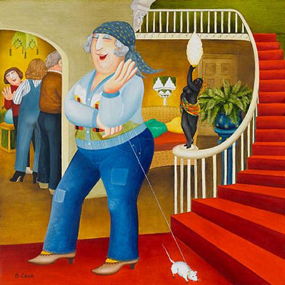 Sample artwork by Beryl Cook (1916 or 26 - 2008), known for mod social realist figure and genre painting - View similar artists and auction records