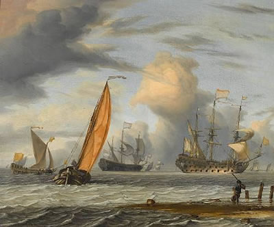 Dutch vessels in choppy seas, a fisherman on the shore in the foreground by Pieter Jansz Coopse - Auction record, sale price, and art valuation. Compare with similar artists and explore comparable artworks.