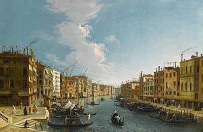 The Grand Canal, Venice, from the Rialto Bridge towards Palazzo Foscari