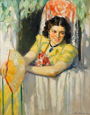 Spanish girl with a fan