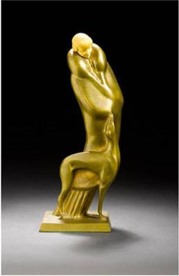 Female figure wearing a long coat with a dog at her feet by Solange Bertrand - Auction record, sale price, and art valuation. Compare with similar artists and explore comparable artworks.