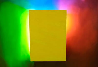 Yellow painting with 3 neons
