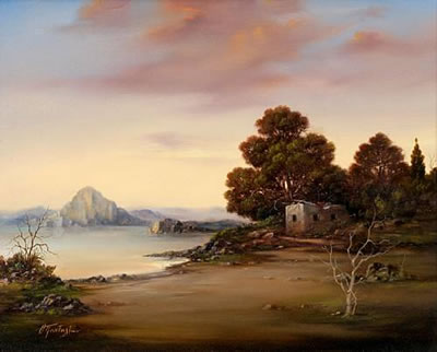 Fantastic Landscape by Theodoros Pantaleon - Auction record, sale price, and art valuation. Compare with similar artists and explore comparable artworks.