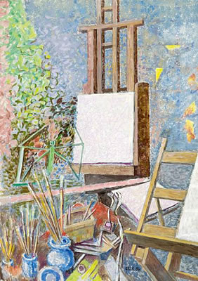 Studio with easel