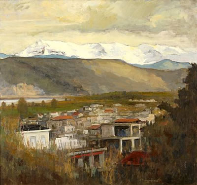 View of Tzoumerka, Ioannina by Costas Malamos - Auction record, sale price, and art valuation. Compare with similar artists and explore comparable artworks.