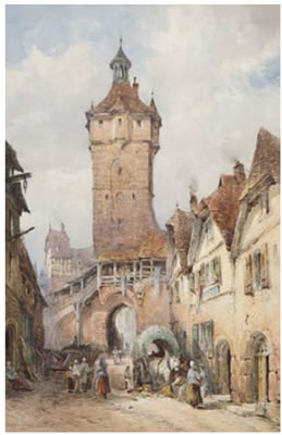 Continental Street Scene by William Bingham McGuinness - Auction record, sale price, and art valuation. Compare with similar artists and explore comparable artworks.