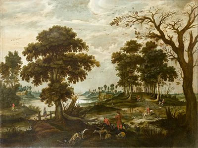 An elegant company departing for the hunt before an open landscape; and A river landscape with fishermen returning to shore, with shipping in the distance (a pair) by Jan Wildens - Auction record, sale price, and art valuation. Compare with similar artists and explore comparable artworks.