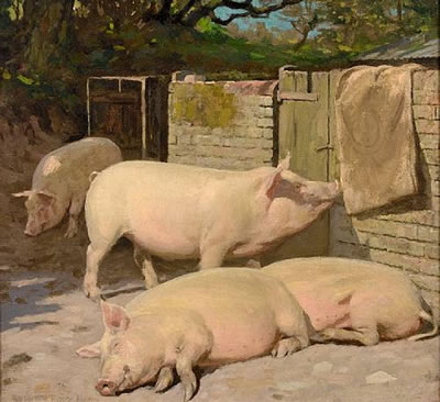 Porkers resting by William Gunning King - Auction record, sale price, and art valuation. Compare with similar artists and explore comparable artworks.