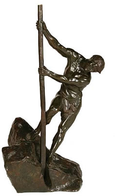 Figure of a young man quarrying rock 'L'Effort'