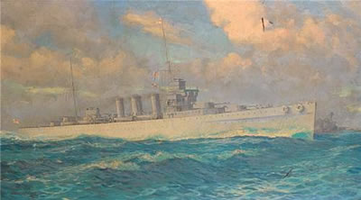 The cruiser H.M.S. Cumberland at sea in a heavy swell by William John Patton McDowell - Auction record, sale price, and art valuation. Compare with similar artists and explore comparable artworks.