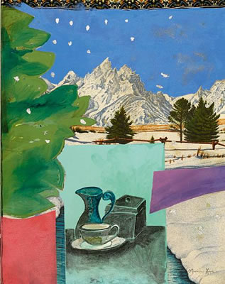 Landscape with still life by Manolis Haros - Auction record, sale price, and art valuation. Compare with similar artists and explore comparable artworks.