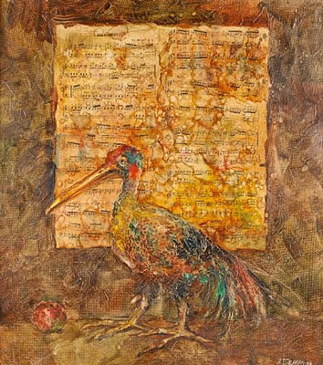"Still life with bird"