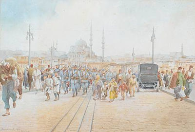 The Galata Bridge, Constantinople