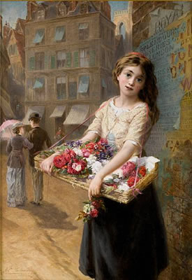 A street flower seller