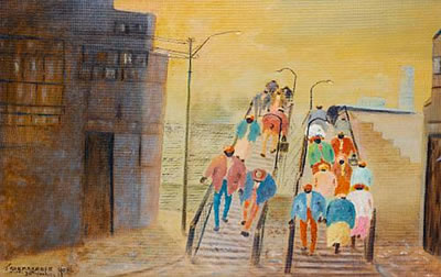 "Sherwell Street bridge scene" Dooronfontein Station, Johannesburg'