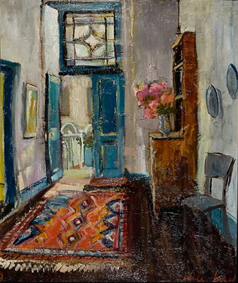 Hall interior by Freida Lock - Auction record, sale price, and art valuation. Compare with similar artists and explore comparable artworks.