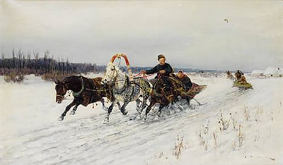 Sleigh ride by Sergei Semenovich Voroshilov - Auction record, sale price, and art valuation. Compare with similar artists and explore comparable artworks.