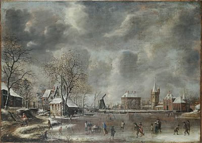 A winter landscape with figures skating and playing kolf on a frozen river at the edge of a town by Jan Abrahamsz Beerstraten - Auction record, sale price, and art valuation. Compare with similar artists and explore comparable artworks.