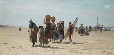 Sample artwork by Philippe Lodewijk Jacob Frederik Sadee (1837 - 1904), known for hague school fishing scene genre and figures, biblical and history - View similar artists and auction records