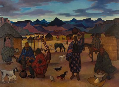 Sample artwork by Francois Krige (1913 - 1994), known for modernist landscape, figure, still life and genre painting - View similar artists and auction records