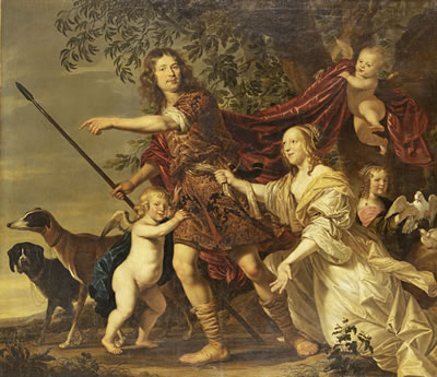 Portrait of a lady and a gentleman as Venus and Adonis
