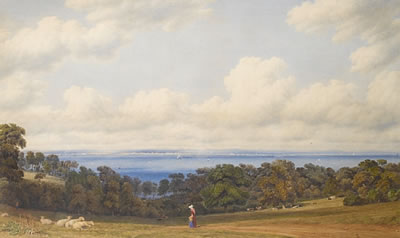 View from St John's, near Ryde Isle of Wight, looking towards Spithead and Portsmouth