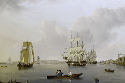 Merchant ships and Indiamen lying off the Isle of Dogs with smaller vessels in the river and Greenwich Hospital on the opposite bank by William Anderson - Auction record, sale price, and art valuation. Compare with similar artists and explore comparable artworks.