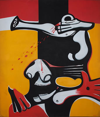 Sample artwork by John Christoforou (1921 - 2014), known for abstract surreal painting - View similar artists and auction records
