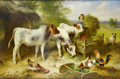Feeding time by Walter Hunt - Auction record, sale price, and art valuation. Compare with similar artists and explore comparable artworks.