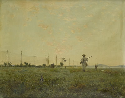 Scena di caccia nella campagna