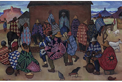 Lesotho village scene by Francois Krige - Auction record, sale price, and art valuation. Compare with similar artists and explore comparable artworks.