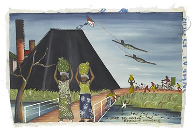La Mort des Inocents'; 'Le Monstre de la Cessession Katangaise (a pair) by Tshibumba Kanda Matulu - Auction record, sale price, and art valuation. Compare with similar artists and explore comparable artworks.