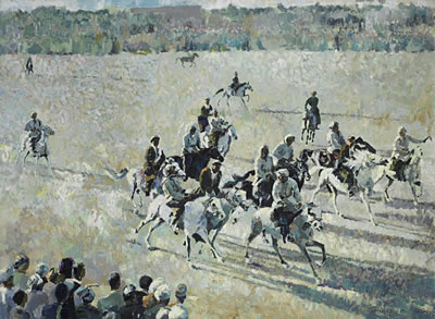 Buzkushi by Ismail Gulgee - Auction record, sale price, and art valuation. Compare with similar artists and explore comparable artworks.