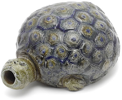 An Unrecorded Early Stoneware Bed Warmer Modelled as a Tortoise, 1880 by Robert Wallace Martin - Auction record, sale price, and art valuation. Compare with similar artists and explore comparable artworks.